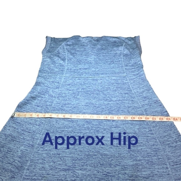 T x TALBOTS Blue Jersey Dress Soft Drape Casual Stretch Knit Marled Blue Sz Lp - Picture 7 of 10